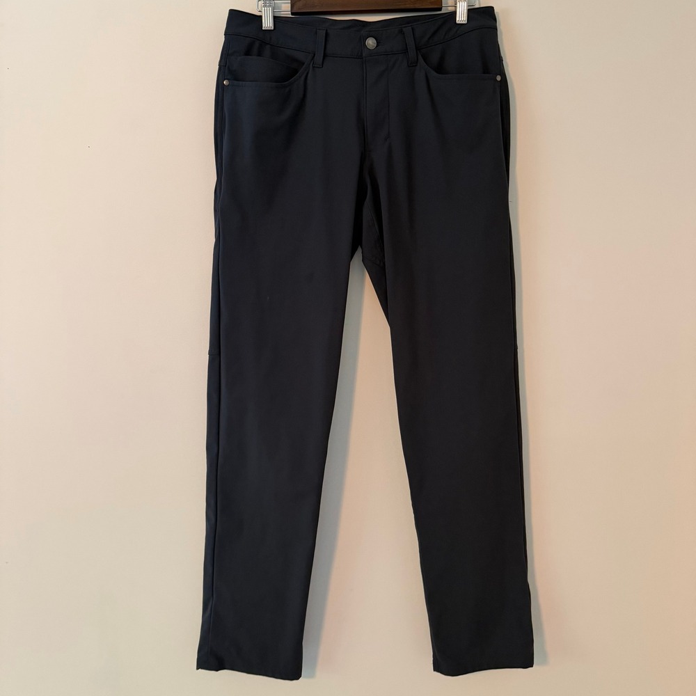 Lululemon ABC Slim Fit Warpstreme Pant Trouser Dark Gray Mens Size 31